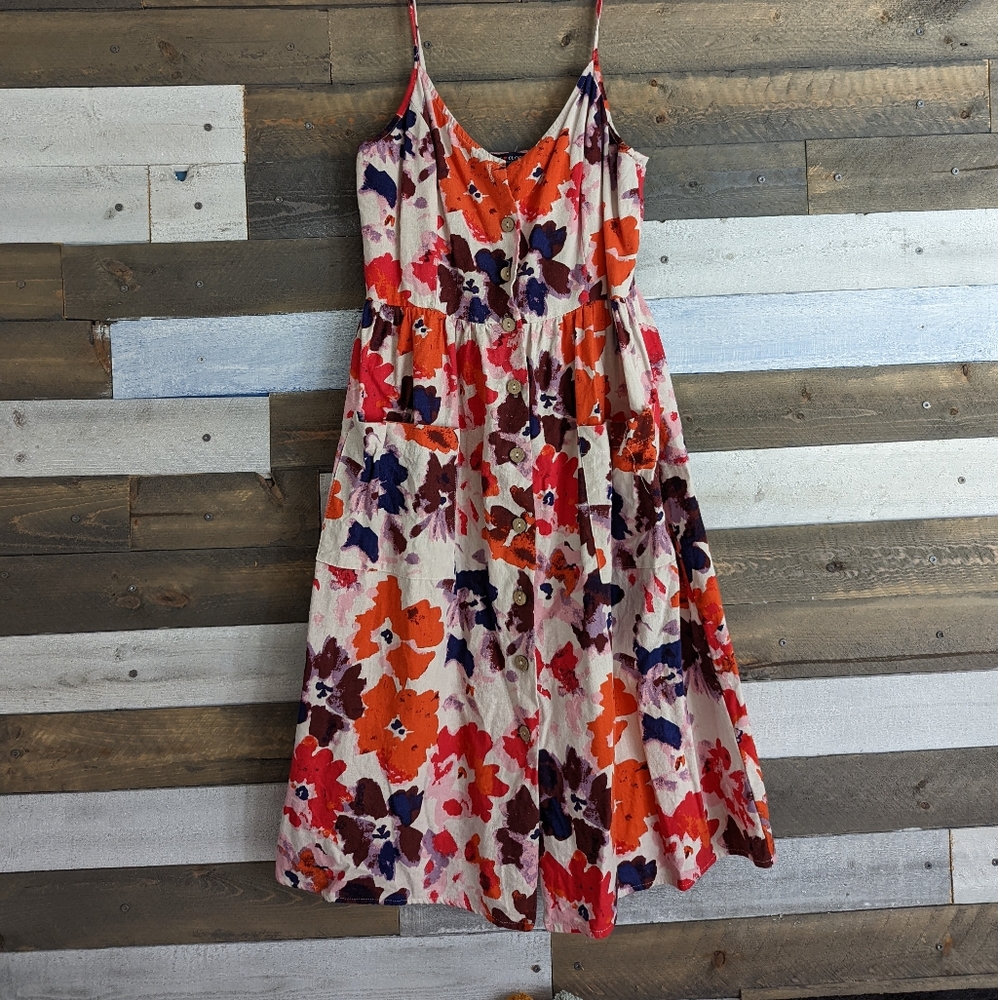 Button up floral dress